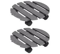vidaXL Plant Trolleys 2 pcs Grey Ø30x7.5 cm WPC