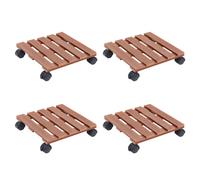 vidaXL Plant Trolleys 4 pcs Brown 30x30x7,5 cm WPC UK HOT