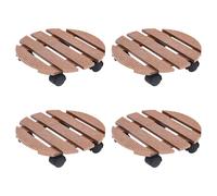 vidaXL Plant Trolleys 4 pcs Brown Ø30x7,5 cm WPC