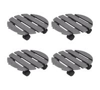 vidaXL Plant Trolleys 4 pcs Grey Ø30x7,5 cm WPC
