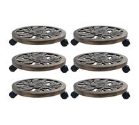 vidaXL Plant Trolleys 6 pcs Bronze 38 cm Plastic