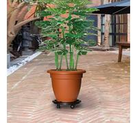 vidaXL Plant Trolleys with Wheels 2 pcs Diameter 11.8 Black 374.8 lb