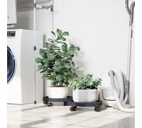 vidaXL Plant Trolleys Plant Caddies with Wheels 2 pcs Grey Diameter 35 kg
