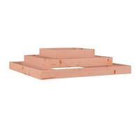 vidaXL Solid Douglas Wood Planter - 110x110x27 cm - Square 3-Tier Design for Outdoor Garden or Patio Use - Brown