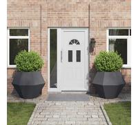 vidaXL Planter 2 pcs Anthracite 100 x 100 x 80 cm Steel