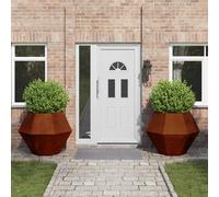 VidaXL Planter 2 Pcs Rusty 100 X 100 X 80 Cm Weathering Steel