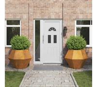 vidaXL Planter 2 pcs Rusty 100 x 100 x 80 cm Weathering Steel