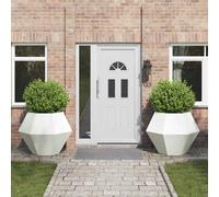 vidaXL Planter 2 pcs White 100 x 100 x 80 cm Steel