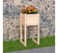 vidaXL Natural Solid Pine Wood Garden Planter with Legs 81 x 40 x 40cm - Brown - Wilko