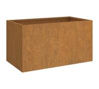 Planter Raised Garden Bed Plant Pot Flower Pot Grey Weathering Steel vidaXL