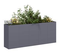 Planter Raised Garden Bed Anthracite 200x40x80 cm Cold-Rolled Steel Sturdy Extra