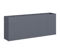 Planter Raised Garden Bed Anthracite 200x40x80 cm Cold-Rolled Steel Sturdy Extra