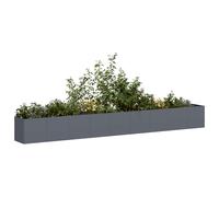 vidaXL Anthracite Planter Box - 360x40x40 cm Cold-Rolled Steel Raised Bed for Gardens/Patios/Balconies