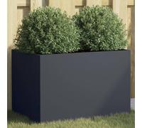Planter Raised Garden Bed Plant Pot Flower Pot Grey Weathering Steel vidaXL