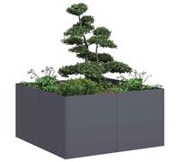 Planter Anthracite 80x80x40 cm Cold-rolled Steel Raised Garden Bed Outdoor Patio