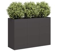 vidaXL Planter Black 120x40x80 cm Cold-rolled Steel | Made from tough cold-rolled steel, Open bottom design for healthy plants, Sleek lines and minimal fuss