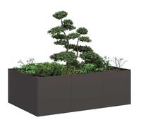 Planter Black Cold-Rolled Steel 120x80x40 cm Raised Garden Bed Open Bottom Brace