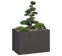 (steel/black, 120 x 80 x 80 cm) vidaXL Planter Outdoor Flower Pot Garden Raised Bed Patio Plant Pot Steel