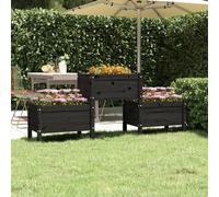 vidaXL Planter Black 178.5x44x75 cm Solid Wood Pine