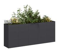 vidaXL Planter Black 200x40x80 cm Cold-rolled Steel