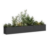 Planter Box Black 280x40x40 cm Cold-Rolled Steel Raised Garden Bed Large Planter