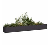 Planter Black Cold-Rolled Steel 360x40x40 cm Raised Garden Bed Long Weatherproof