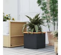 vidaXL Planter Black 40x40x40 cm Poly Rattan
