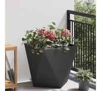 Garden Planter Black Steel 50x50x50cm Corrugated Outdoor Modern Square HeavyDuty