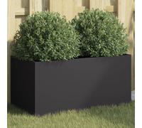 (black, 62 x 30 x 29 cm/ 1 pcs) vidaXL Planter Raised Garden Bed Plant Pot Flower Pot Grey Weathering Steel