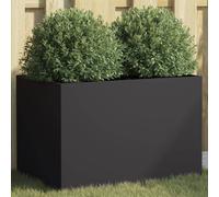 (black, 62 x 40 x 39 cm/ 1 pcs) vidaXL Planter Raised Garden Bed Plant Pot Flower Pot Grey Weathering Steel