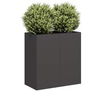 (steel/black, 80 x 40 x 80 cm) vidaXL Planter Outdoor Flower Pot Garden Raised Bed Patio Plant Pot Steel