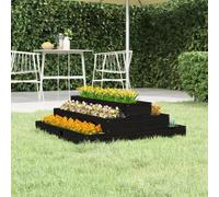 vidaXL Planter Black 80x80x27 cm Solid Wood Pine
