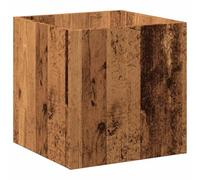 vidaXL Planter Box Old Wood - Engineered Wood Square Planter 40x40x40 cm - Brown