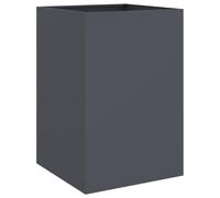 vidaXL Cold-rolled Steel Planter - Anthracite Rectangular Flower Box for Outdoor/Garden/Balcony/Patio, Sturdy Frame, 52x48x75cm