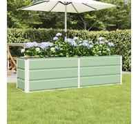 vidaXL Planter Green 160 x 40 x 45 cm Steel, Garden and Terrace, Modern, Durable, Eco-Friendly Materials for Outdoor Furniture and Dcor, Stylish and Functional Design