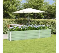 vidaXL Planter Green 240 x 40 x 45 cm Steel, Garden and Terrace, Modern, Durable, Eco-Friendly Materials for Outdoor Furniture and Dcor, Stylish and Functional Design