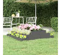 vidaXL Planter Grey 110x110x27 cm Solid Wood Pine 01 UK HOT
