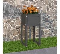 vidaXL Planter Grey 40x40x81 cm Solid Wood Pine UK HOT