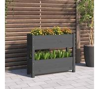 vidaXL Planter Grey 77x25x66 cm Solid Wood Pine UK HOT