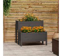 vidaXL Planter Grey 84.5x84x75 cm Solid Wood Pine