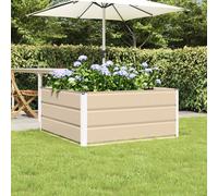 Planter Box Steel Ivory 100 x 100 x 45 cm Modern Outdoor Garden Planter Large XL