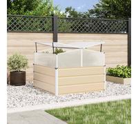 Planter Ivory Galvanised Steel Raised Garden Bed Greenhouse 100x100x77cm Outdoor