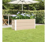 vidaXL Planter Ivory 100 x 40 x 45 cm Steel, Garden and Terrace, Modern, Durable, Eco-Friendly Materials for Outdoor Furniture and Dcor, Stylish and Functional Design