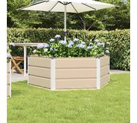 vidaXL Planter Ivory 129 x 129 x 45 cm Steel