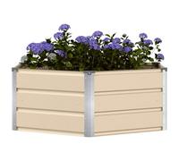 vidaXL Planter Ivory 129 x 129 x 45 cm Steel, Garden and Terrace Design, Hexagonal Elements, Modern Features, Durable Materials, for Outdoor Spaces, Enjoy