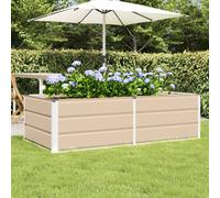 Planter Ivory Steel & Plastic 160x80x45cm Modern Outdoor Indoor Trough Durable