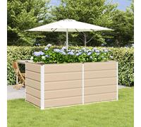 Planter Ivory Steel 160x80x75cm Outdoor Indoor Modern Rectangular Garden durable