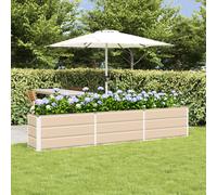 vidaXL Planter Ivory 240 x 40 x 45 cm Steel