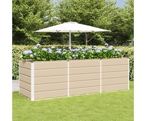 vidaXL Planter Ivory 240 x 80 x 75 cm Steel