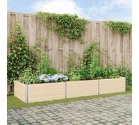 vidaXL Planter Ivory 290 x 100 x 45 cm Galvanised Steel